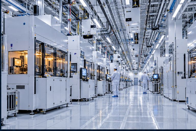 Semiconductor fabrication — AI-generated illustrative sector image